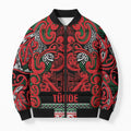 Aotearoa Iwi Tuhoe Bomber Puffer Jacket Maori Wharenui House Tribal Pattern