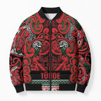 Aotearoa Iwi Tuhoe Bomber Puffer Jacket Maori Wharenui House Tribal Pattern