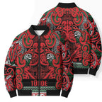 Aotearoa Iwi Tuhoe Bomber Puffer Jacket Maori Wharenui House Tribal Pattern