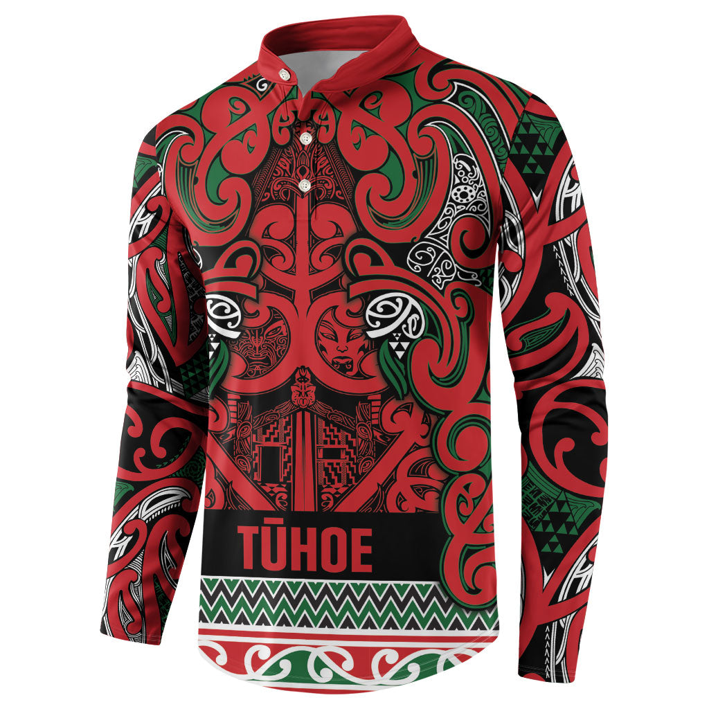 Aotearoa Iwi Tuhoe Button Sweatshirt Maori Wharenui House Tribal Pattern