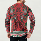 Aotearoa Iwi Tuhoe Button Sweatshirt Maori Wharenui House Tribal Pattern