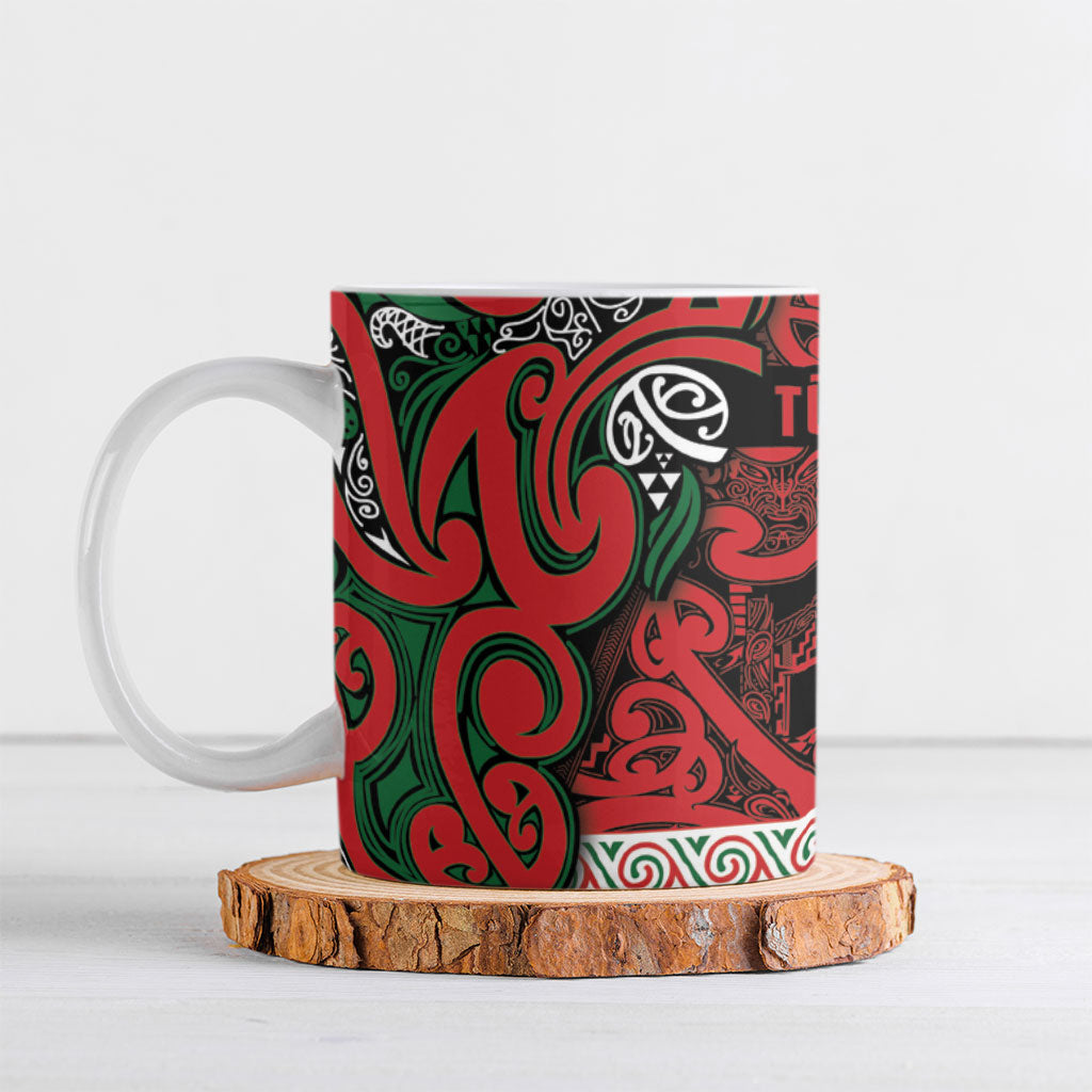 Aotearoa Iwi Tuhoe Ceramic Mug Maori Wharenui House Tribal Pattern