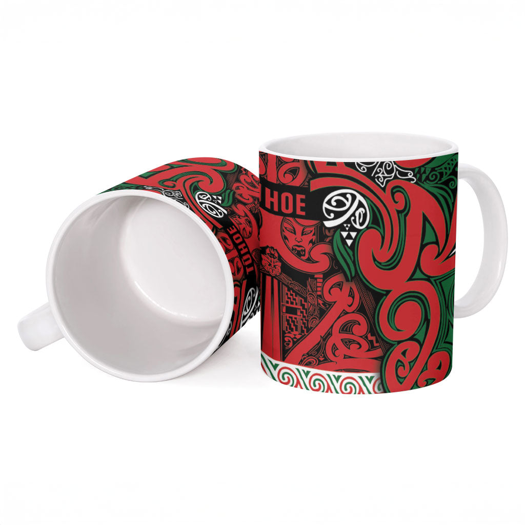 Aotearoa Iwi Tuhoe Ceramic Mug Maori Wharenui House Tribal Pattern