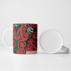 Aotearoa Iwi Tuhoe Ceramic Mug Maori Wharenui House Tribal Pattern