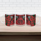 Aotearoa Iwi Tuhoe Ceramic Mug Maori Wharenui House Tribal Pattern