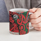 Aotearoa Iwi Tuhoe Ceramic Mug Maori Wharenui House Tribal Pattern