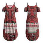 Aotearoa Iwi Tuhoe Couples Matching Summer Maxi Dress and Hawaiian Shirt Maori Wharenui House Tribal Pattern