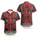 Aotearoa Iwi Tuhoe Couples Matching Tank Maxi Dress and Hawaiian Shirt Maori Wharenui House Tribal Pattern