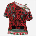 Aotearoa Iwi Tuhoe Cross Shoulder Shirt Maori Wharenui House Tribal Pattern