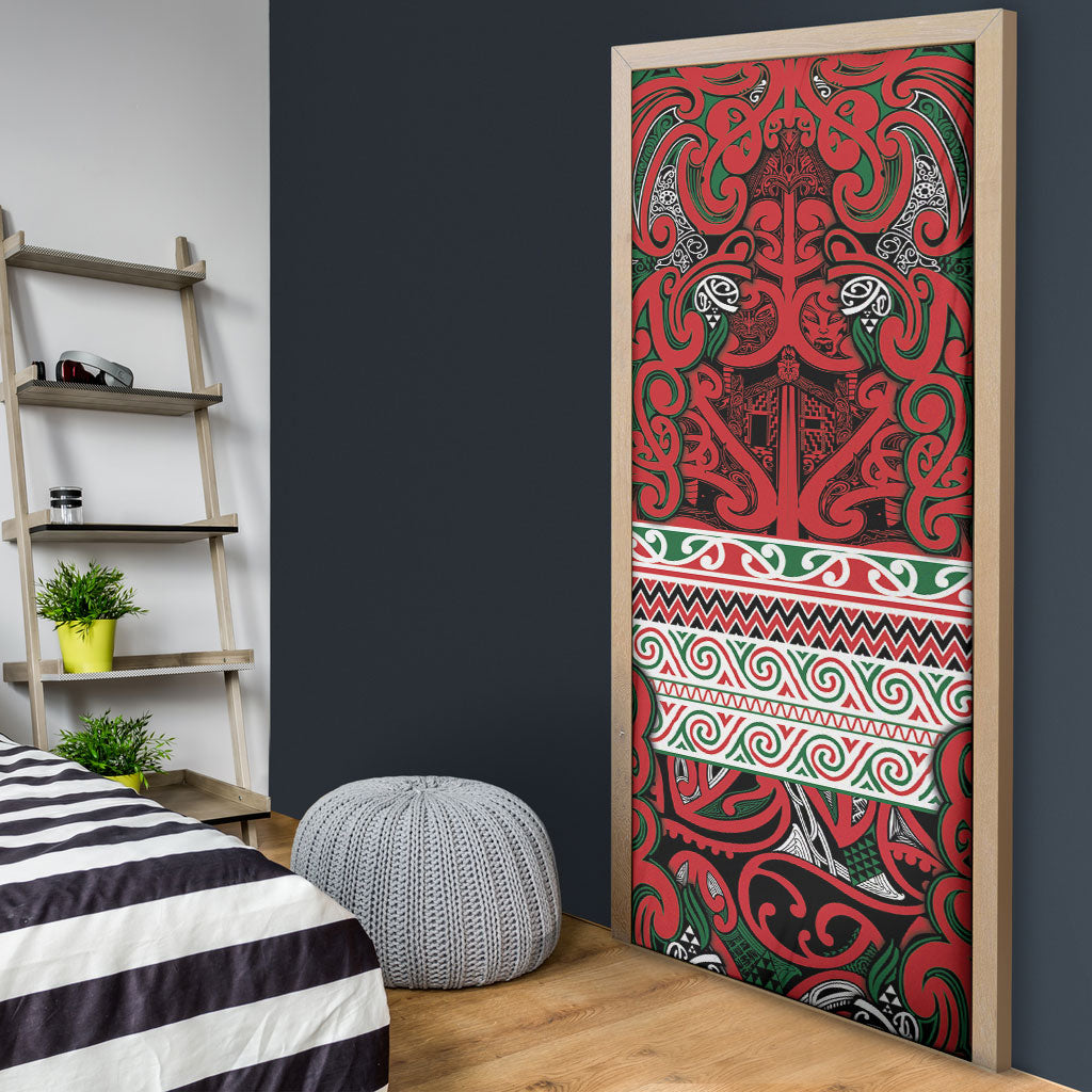 Aotearoa Iwi Tuhoe Door Cover Maori Wharenui House Tribal Pattern