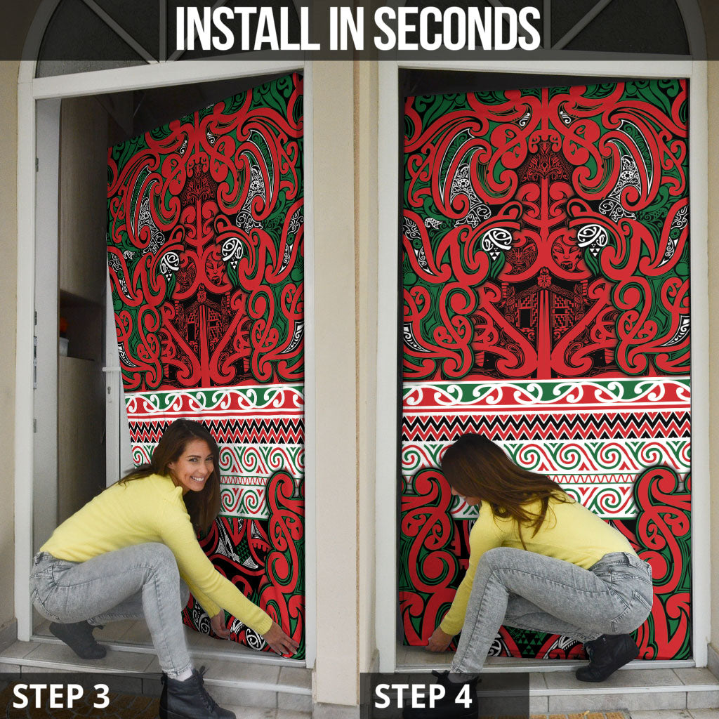 Aotearoa Iwi Tuhoe Door Cover Maori Wharenui House Tribal Pattern