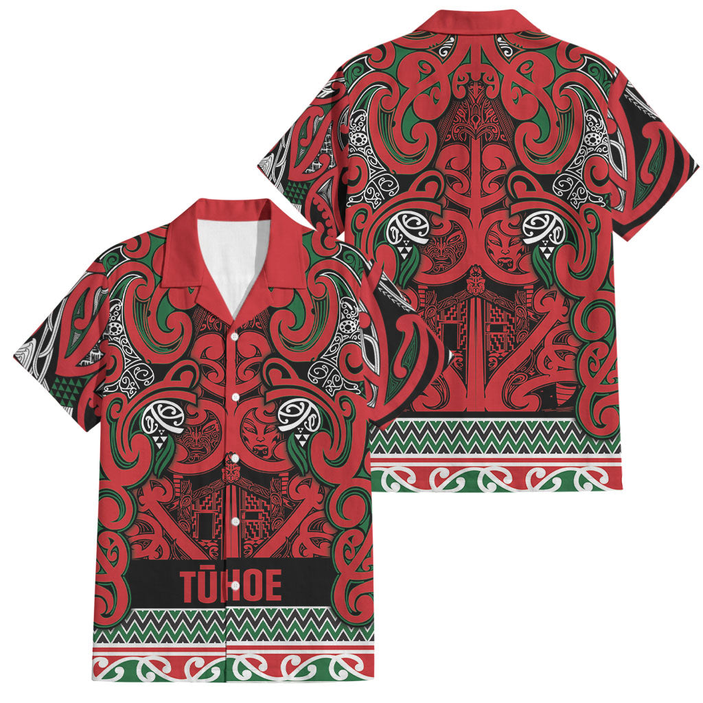 Aotearoa Iwi Tuhoe Family Matching Mermaid Dress and Hawaiian Shirt Maori Wharenui House Tribal Pattern