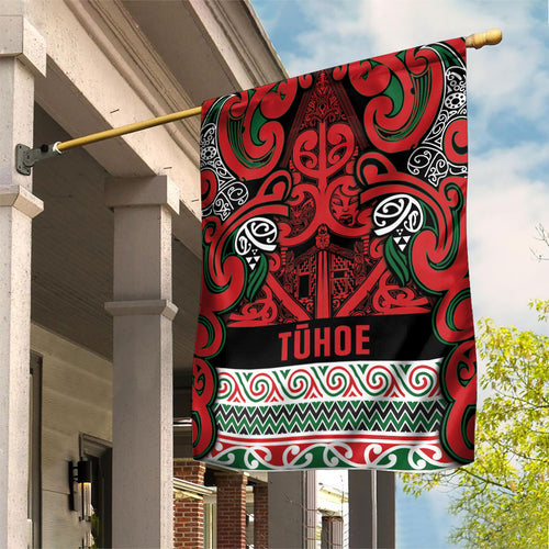 Aotearoa Iwi Tuhoe Garden Flag Maori Wharenui House Tribal Pattern