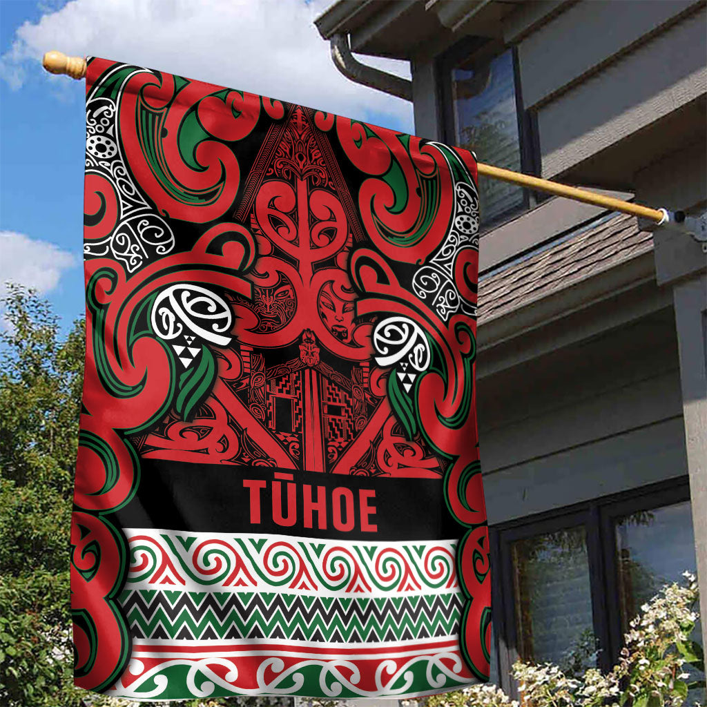 Aotearoa Iwi Tuhoe Garden Flag Maori Wharenui House Tribal Pattern