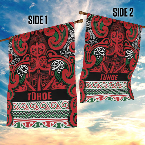 Aotearoa Iwi Tuhoe Garden Flag Maori Wharenui House Tribal Pattern