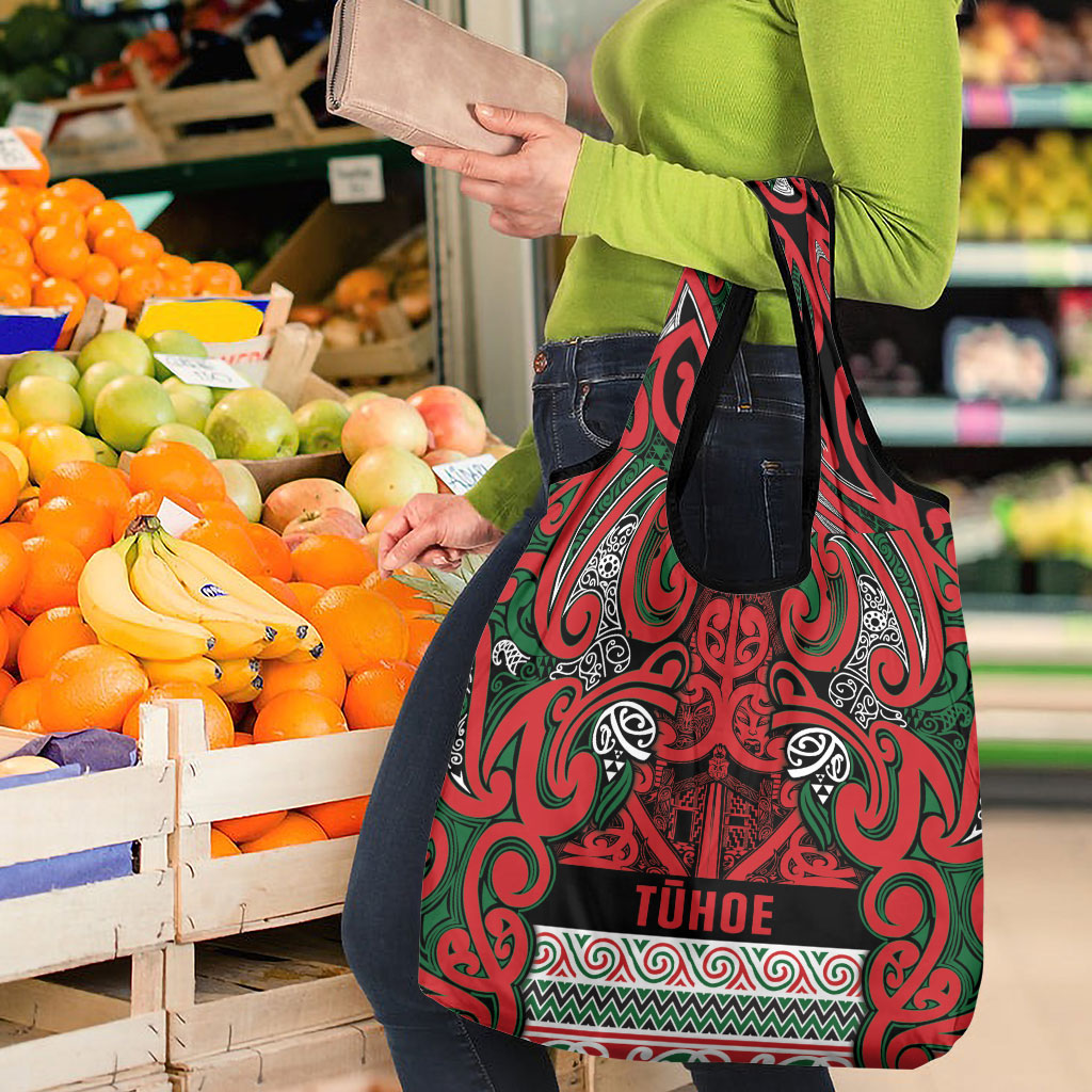 Aotearoa Iwi Tuhoe Grocery Bag Maori Wharenui House Tribal Pattern