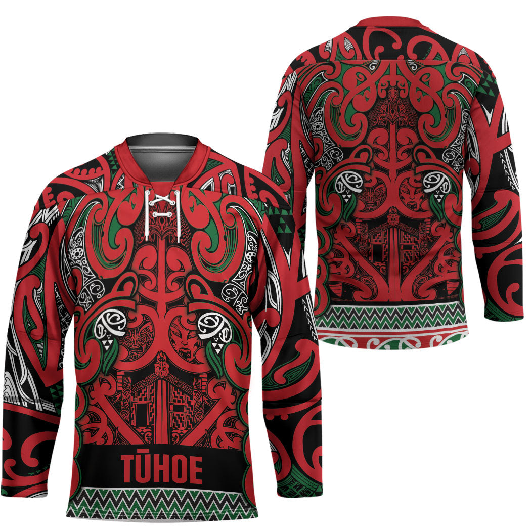 Aotearoa Iwi Tuhoe Hockey Jersey Maori Wharenui House Tribal Pattern