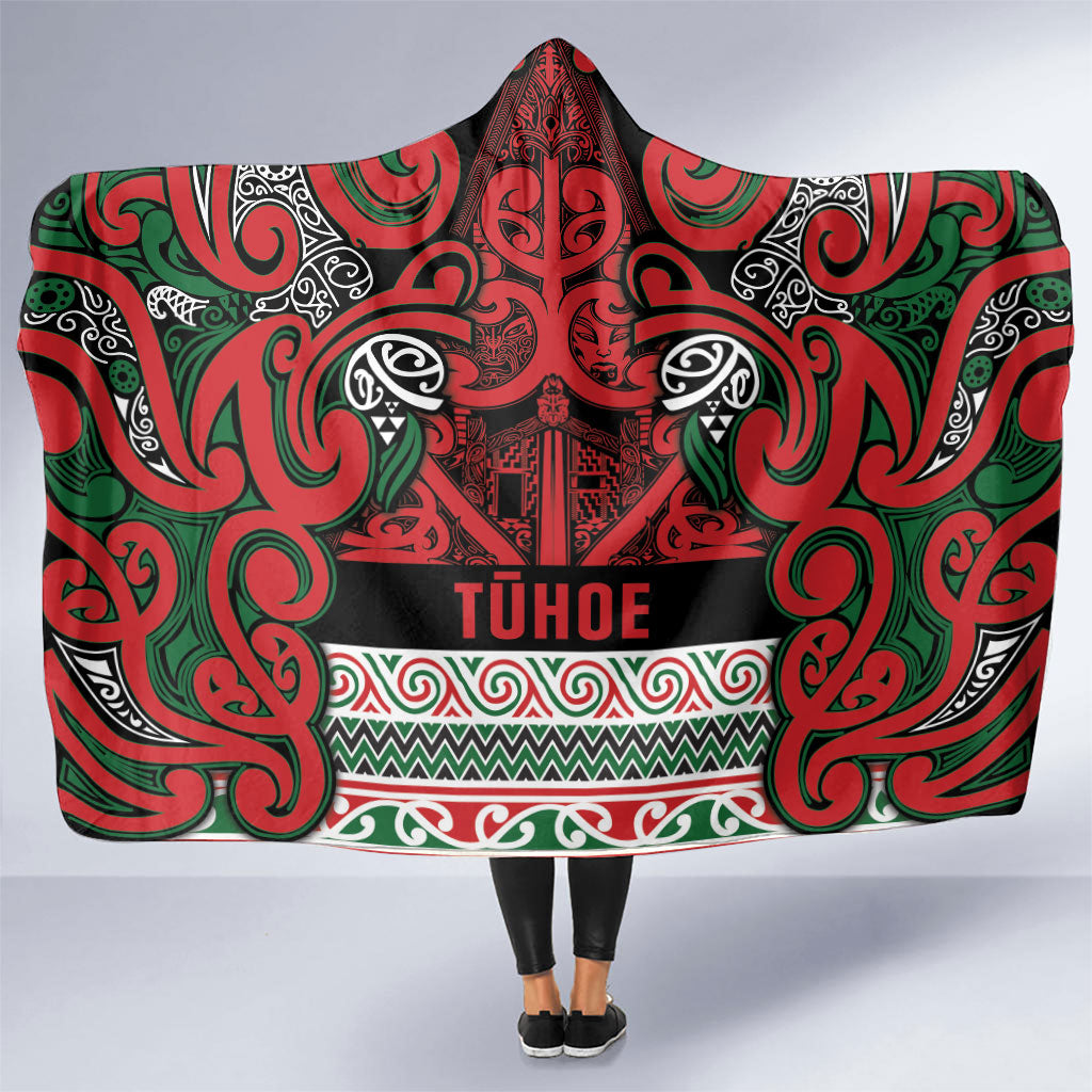Aotearoa Iwi Tuhoe Hooded Blanket Maori Wharenui House Tribal Pattern