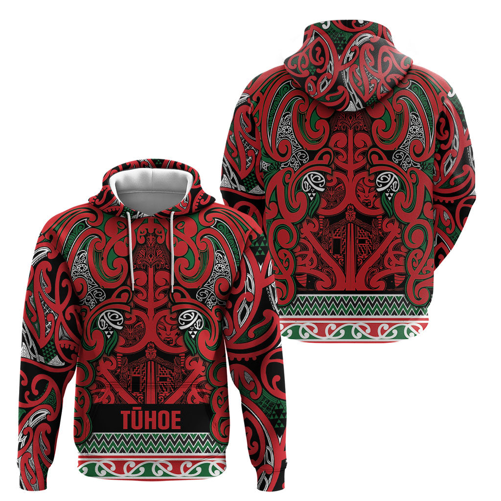 Aotearoa Iwi Tuhoe Hoodie Maori Wharenui House Tribal Pattern