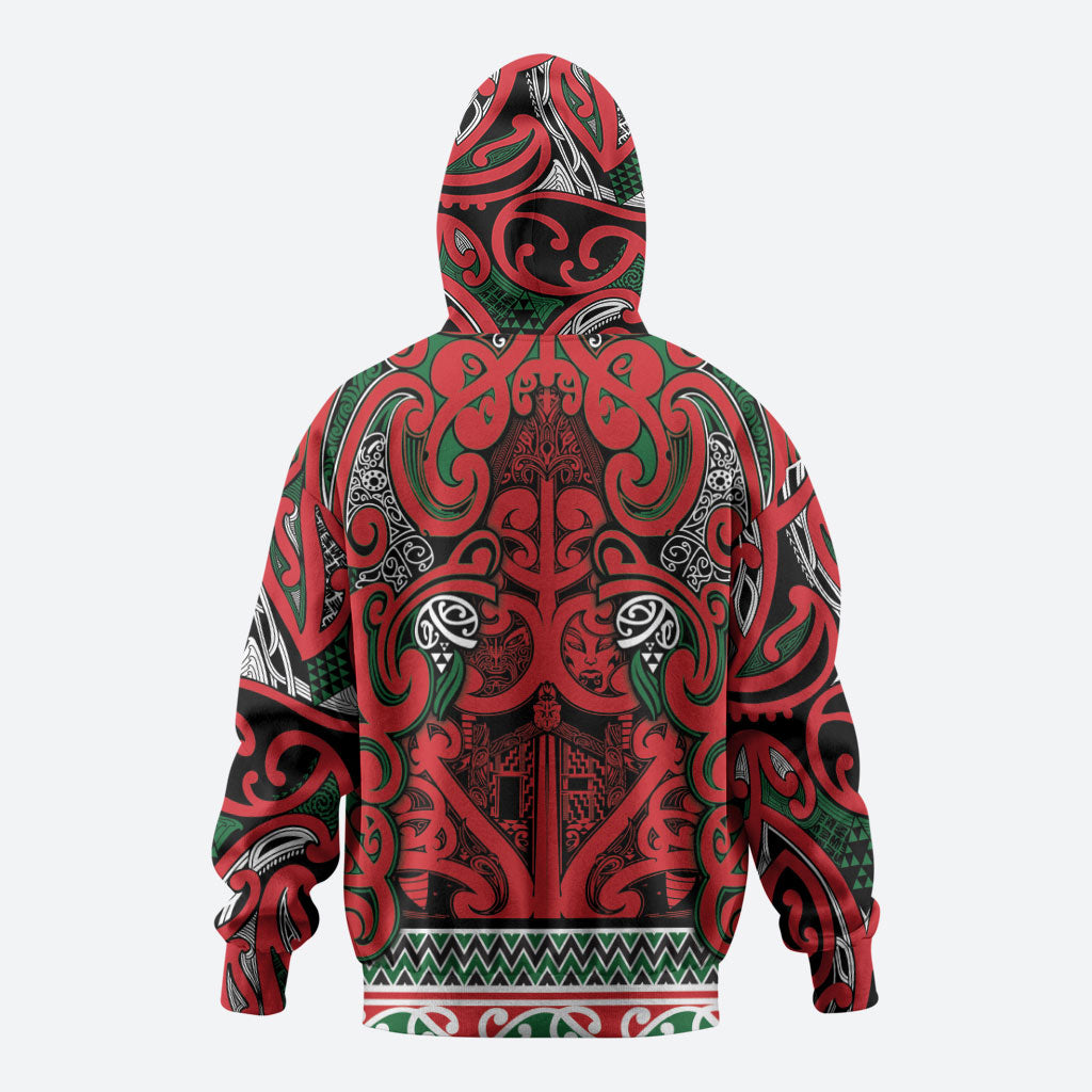 Aotearoa Iwi Tuhoe Hoodie Maori Wharenui House Tribal Pattern