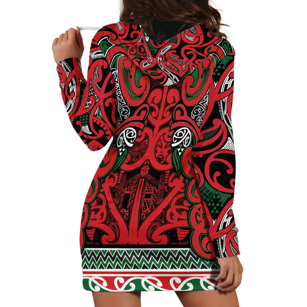Aotearoa Iwi Tuhoe Hoodie Dress Maori Wharenui House Tribal Pattern