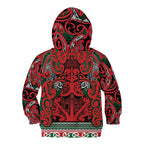 Aotearoa Iwi Tuhoe Kid Hoodie Maori Wharenui House Tribal Pattern