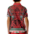 Aotearoa Iwi Tuhoe Kid Polo Shirt Maori Wharenui House Tribal Pattern
