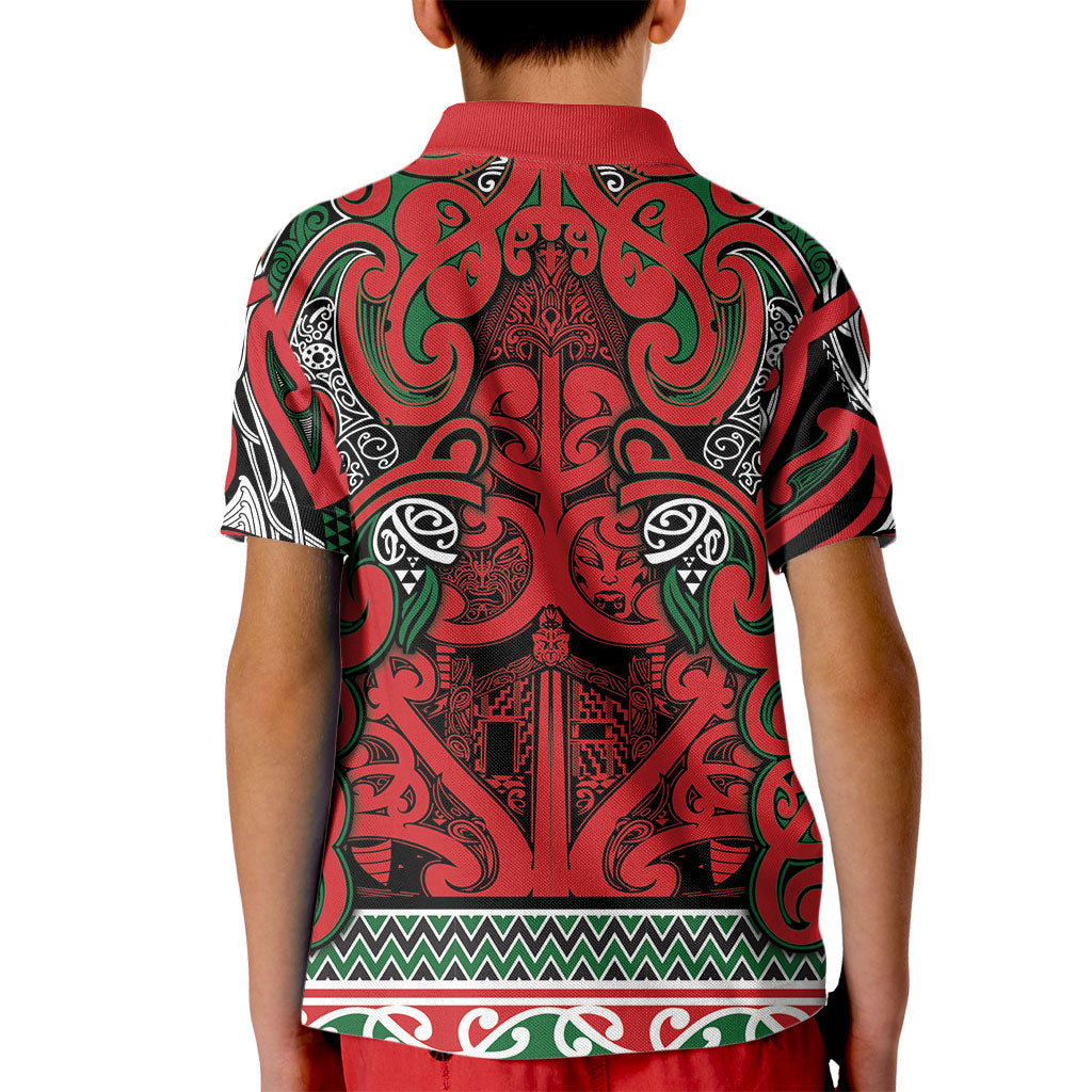 Aotearoa Iwi Tuhoe Kid Polo Shirt Maori Wharenui House Tribal Pattern