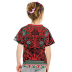 Aotearoa Iwi Tuhoe Kid T Shirt Maori Wharenui House Tribal Pattern