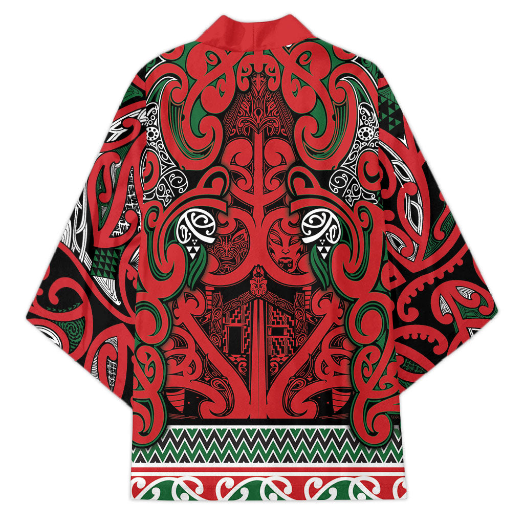 Aotearoa Iwi Tuhoe Kimono Maori Wharenui House Tribal Pattern