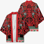 Aotearoa Iwi Tuhoe Kimono Maori Wharenui House Tribal Pattern