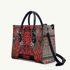 Aotearoa Iwi Tuhoe Leather Bag Maori Wharenui House Tribal Pattern