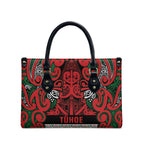 Aotearoa Iwi Tuhoe Leather Bag Maori Wharenui House Tribal Pattern