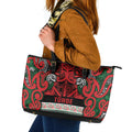 Aotearoa Iwi Tuhoe Leather Tote Bag Maori Wharenui House Tribal Pattern