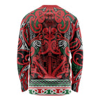 Aotearoa Iwi Tuhoe Long Sleeve Shirt Maori Wharenui House Tribal Pattern
