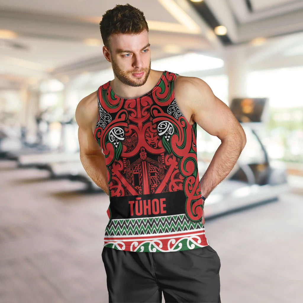 Aotearoa Iwi Tuhoe Men Tank Top Maori Wharenui House Tribal Pattern