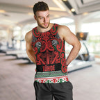 Aotearoa Iwi Tuhoe Men Tank Top Maori Wharenui House Tribal Pattern