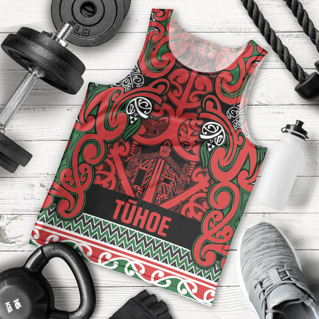 Aotearoa Iwi Tuhoe Men Tank Top Maori Wharenui House Tribal Pattern