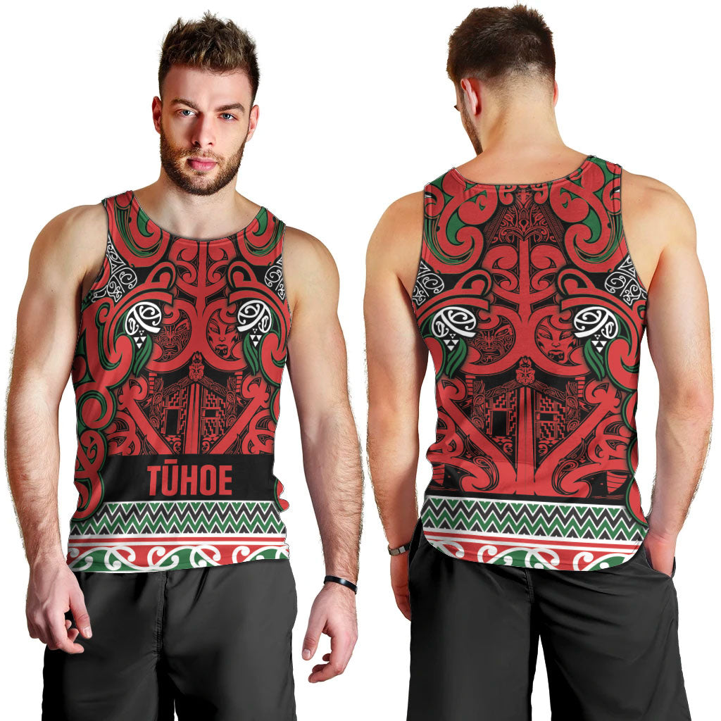 Aotearoa Iwi Tuhoe Men Tank Top Maori Wharenui House Tribal Pattern