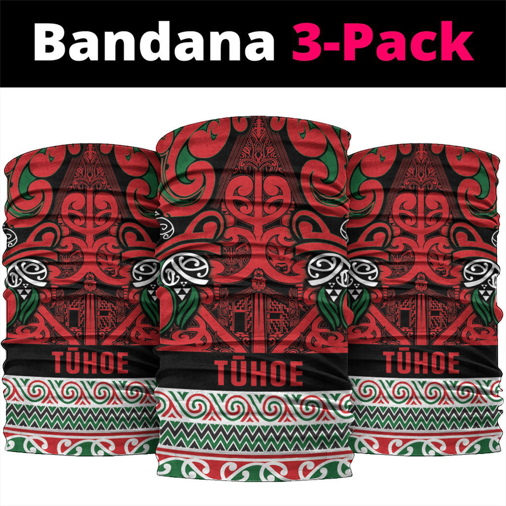 Aotearoa Iwi Tuhoe Neck Gaiter Maori Wharenui House Tribal Pattern