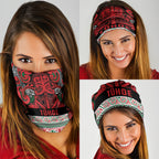 Aotearoa Iwi Tuhoe Neck Gaiter Maori Wharenui House Tribal Pattern