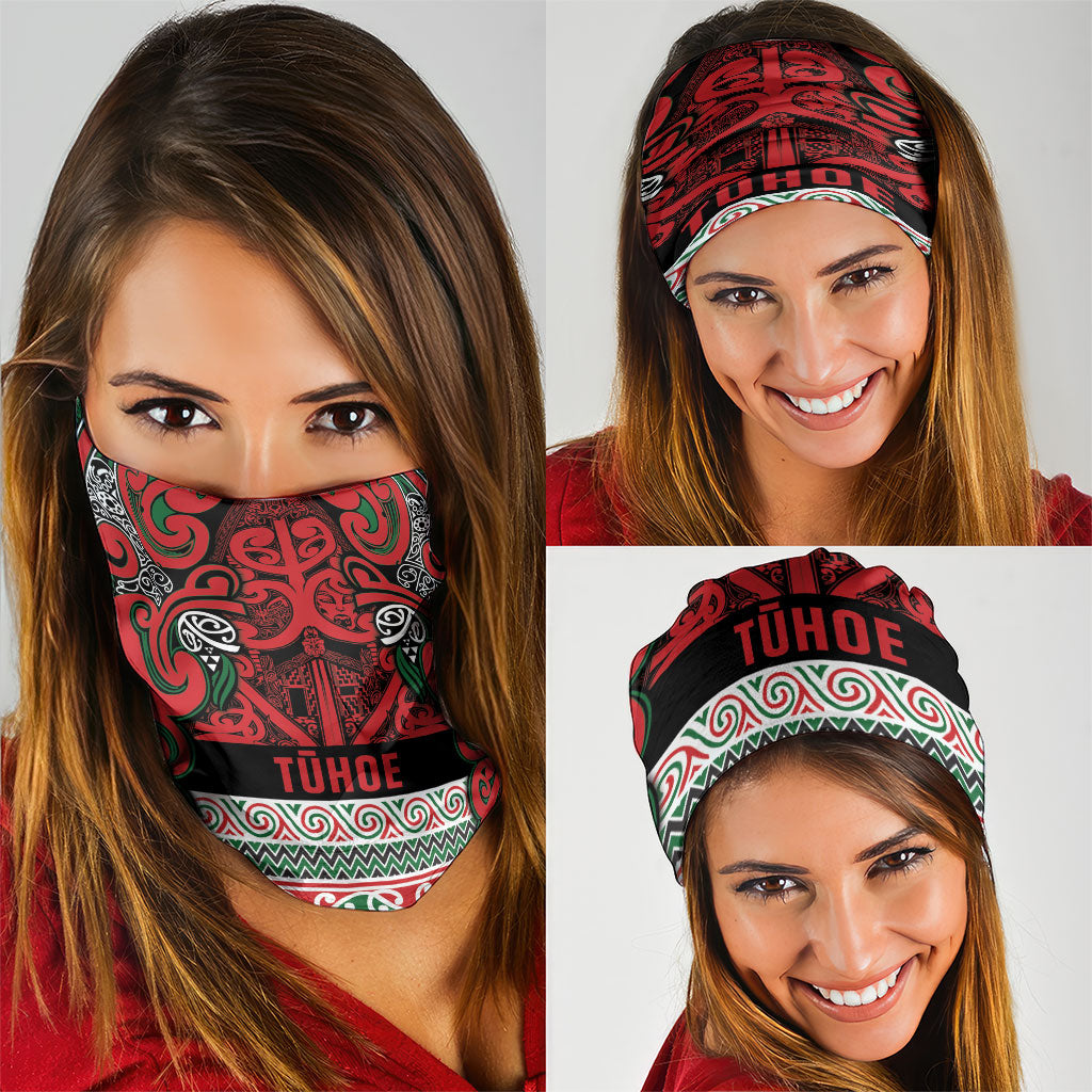Aotearoa Iwi Tuhoe Neck Gaiter Maori Wharenui House Tribal Pattern