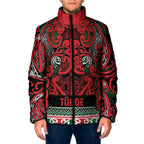 Aotearoa Iwi Tuhoe Padded Jacket Maori Wharenui House Tribal Pattern