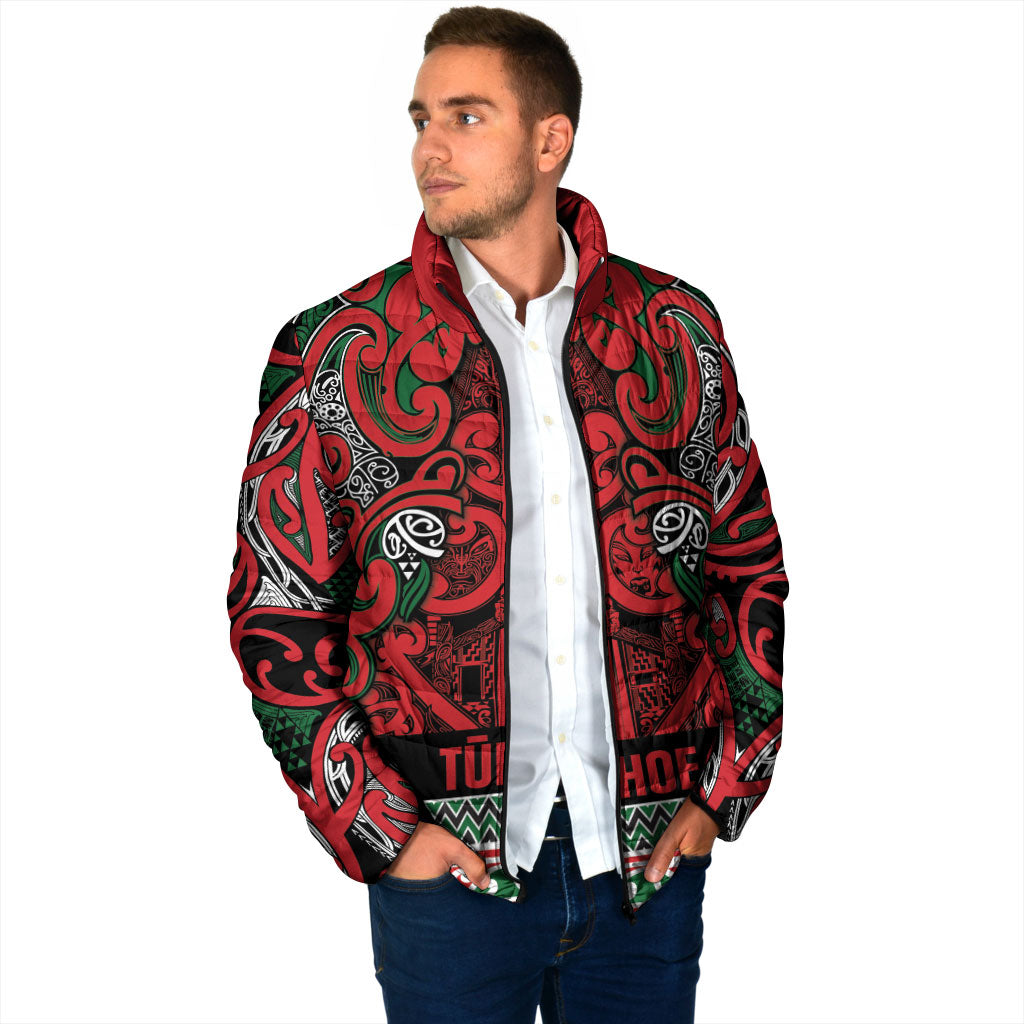 Aotearoa Iwi Tuhoe Padded Jacket Maori Wharenui House Tribal Pattern