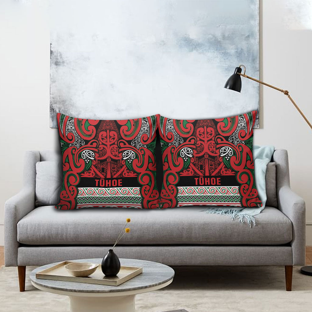 Aotearoa Iwi Tuhoe Pillow Cover Maori Wharenui House Tribal Pattern
