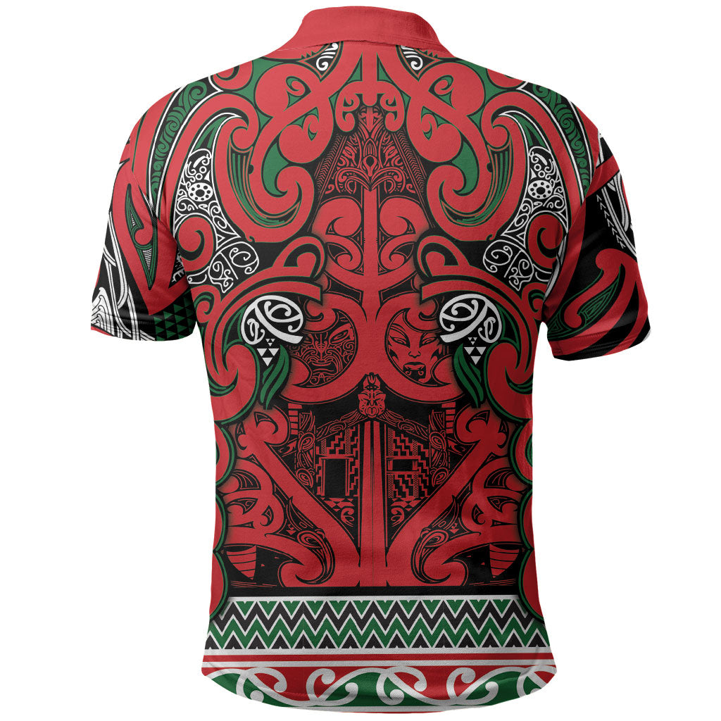 Aotearoa Iwi Tuhoe Polo Shirt Maori Wharenui House Tribal Pattern