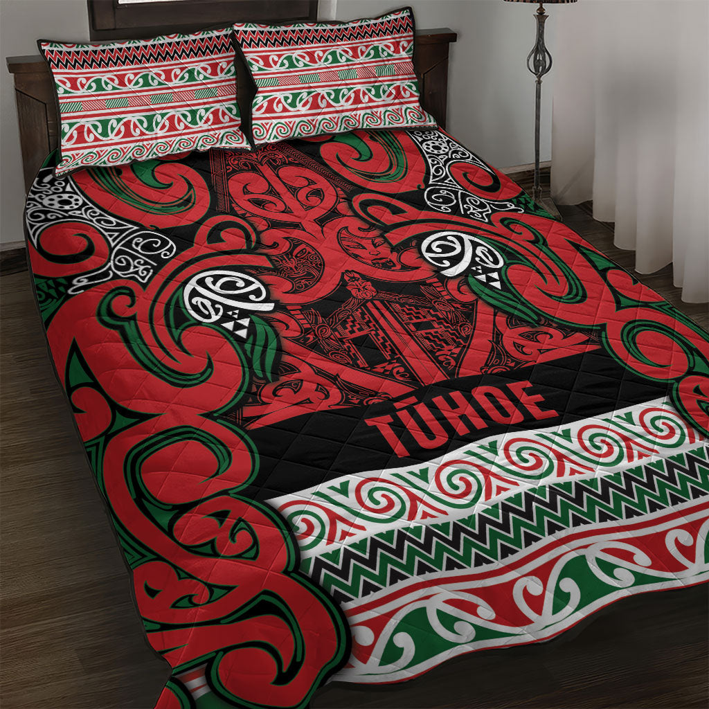 Aotearoa Iwi Tuhoe Quilt Bed Set Maori Wharenui House Tribal Pattern