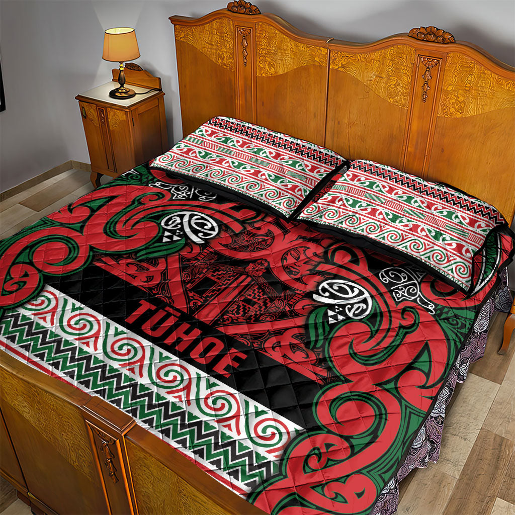 Aotearoa Iwi Tuhoe Quilt Bed Set Maori Wharenui House Tribal Pattern