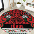 Aotearoa Iwi Tuhoe Round Carpet Maori Wharenui House Tribal Pattern