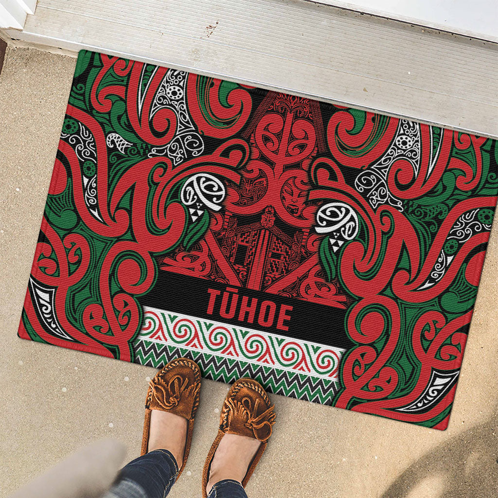Aotearoa Iwi Tuhoe Rubber Doormat Maori Wharenui House Tribal Pattern